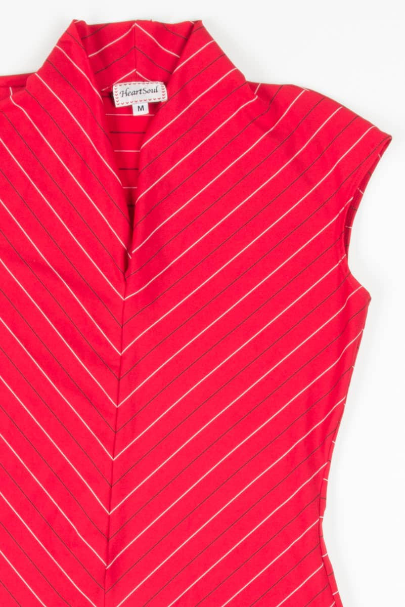Red Chevron Striped Sleeveless Top