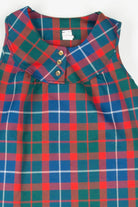 Red Plaid 3 Button Top