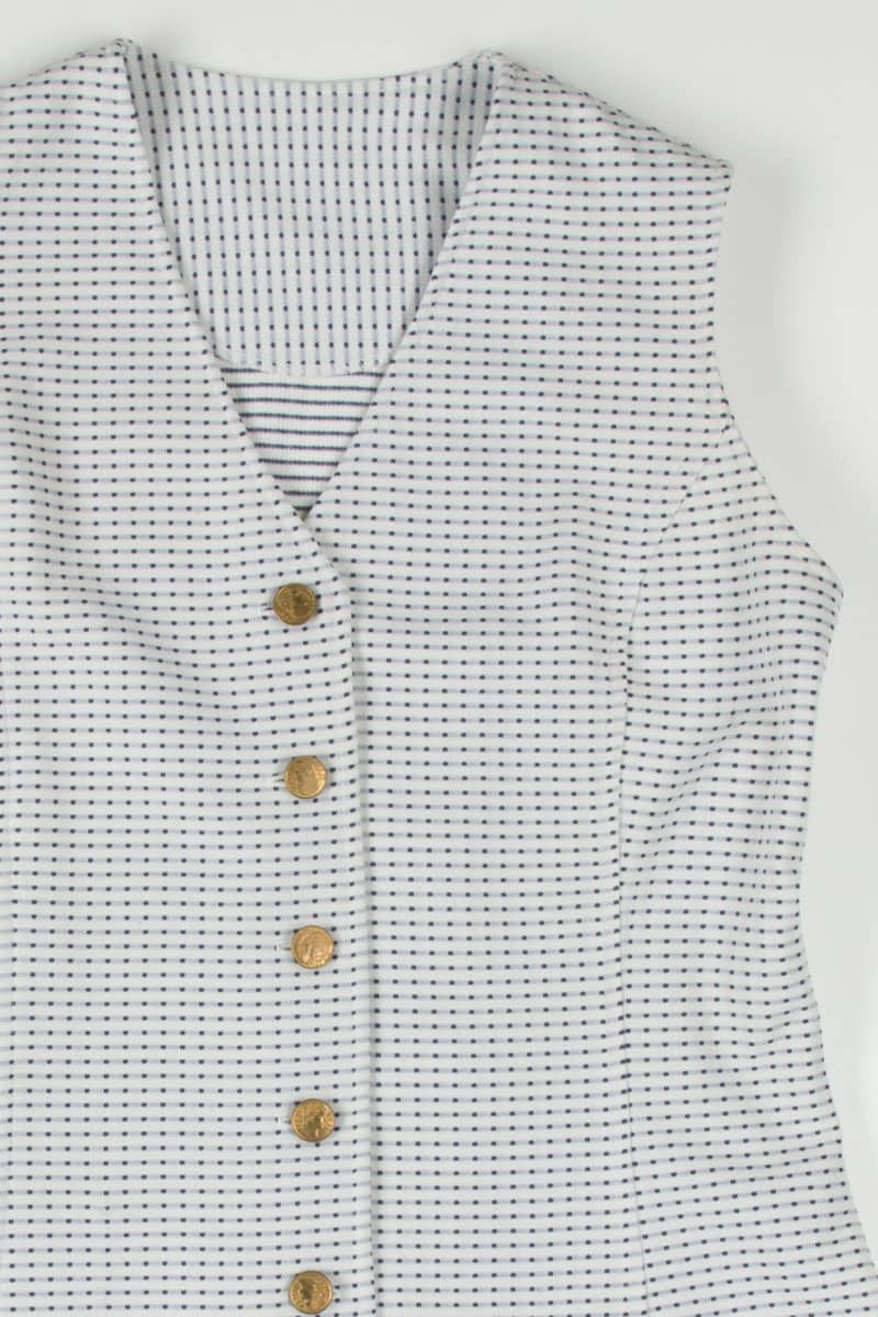 Mini Dots Sleeveless Button Up Top