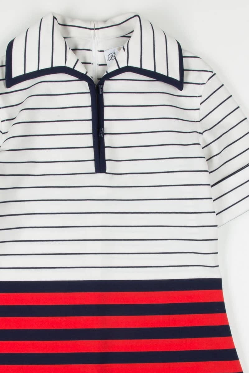 Retro Striped Collared Top 1