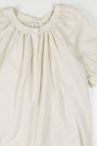 Cream Linen Peasant Top