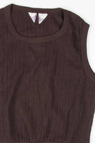 Brown Cable Knit Sleeveless Top