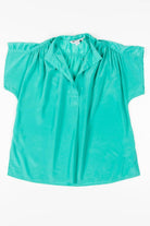 Teal V Neck Blouse