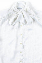 White Tie Neck Blouse