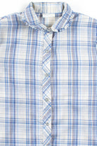 Plaid Ruffle Trimmed Button Up Top