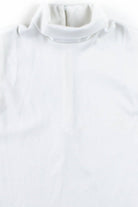 White Turtleneck Sleeveless Top