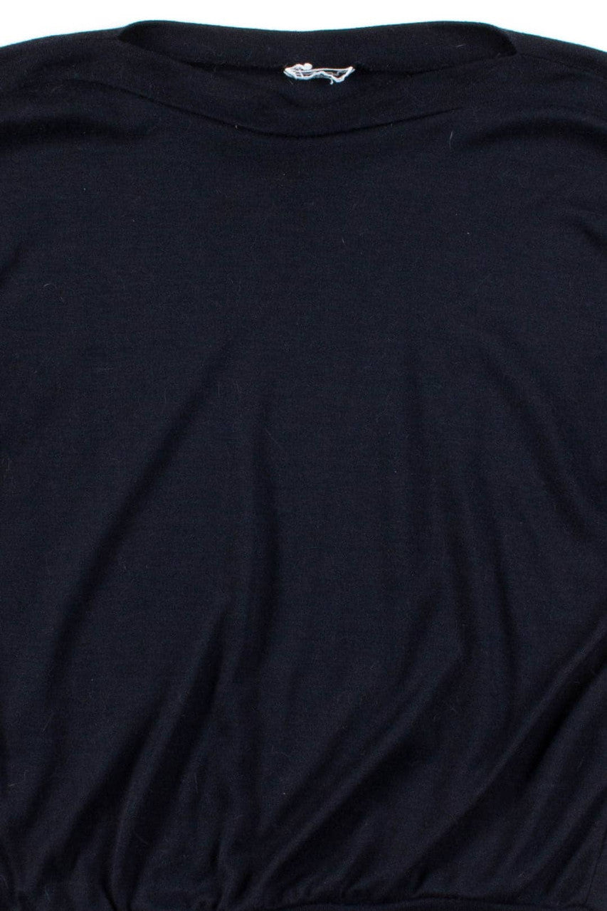 Black Wide Collar Tee Top