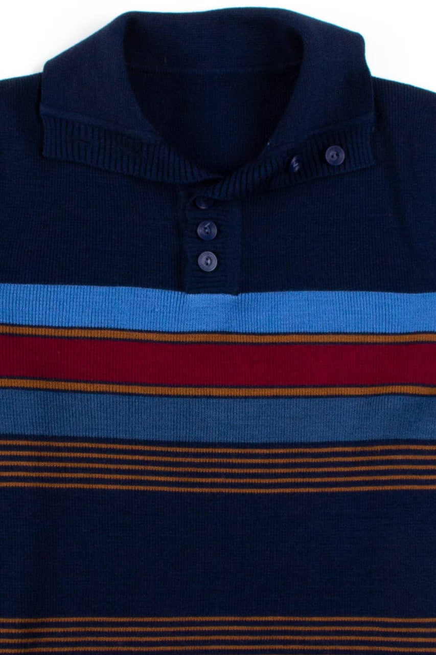 Navy Striped Sweater Top