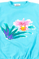 Blue Floral Tee Top