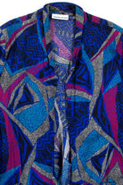 Indigo Abstract Open Front Jacket