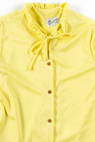 Yellow Tie Neck Blouse