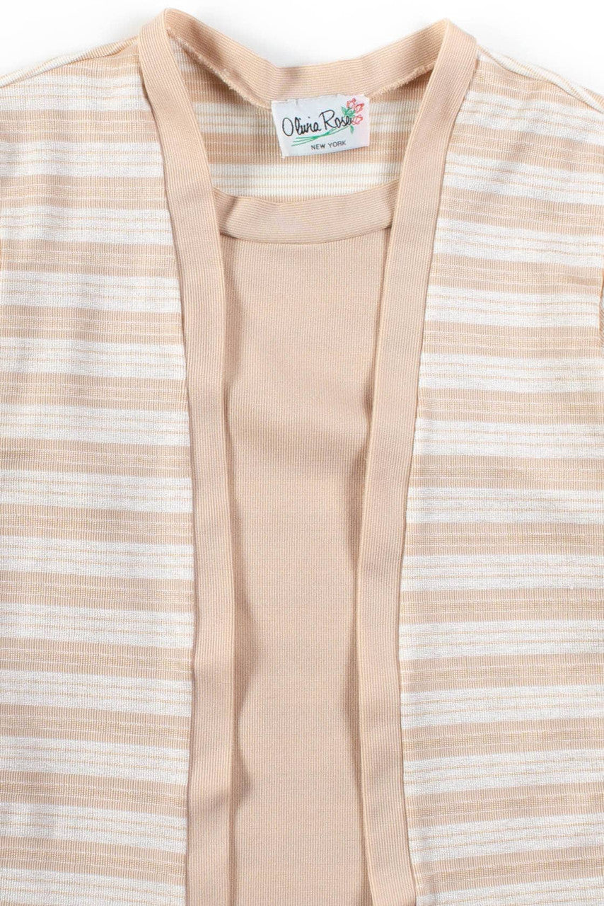Pink Striped Layered Cardigan Top