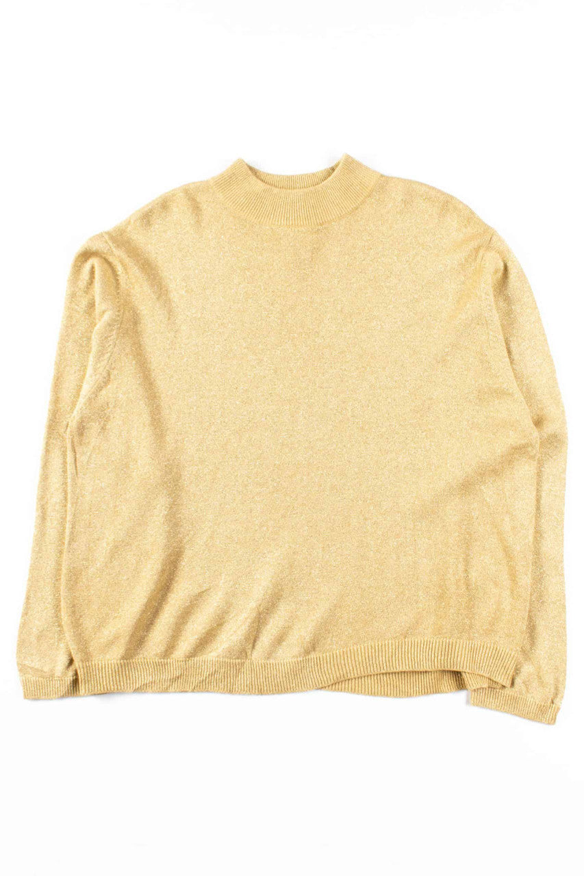 Gold Sparkly Mock Turtleneck