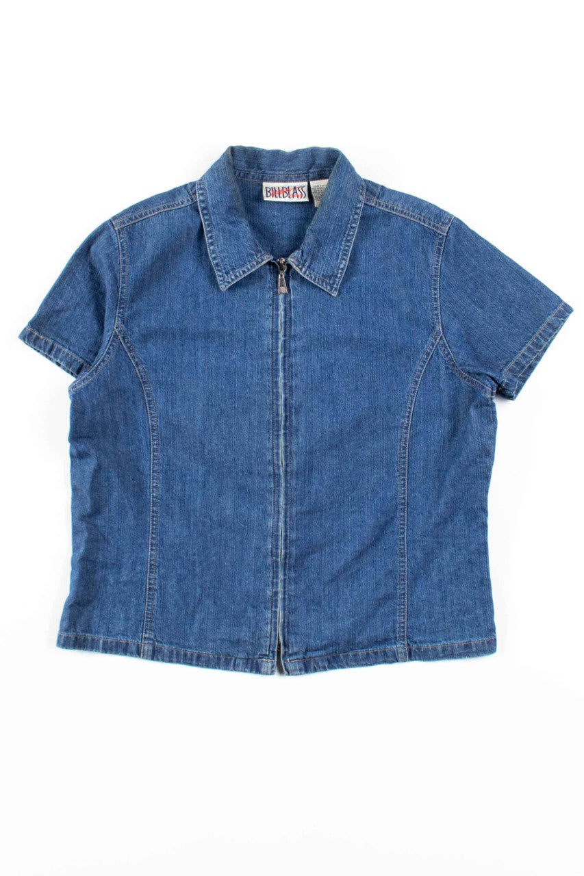 Denim Zip Up Top