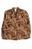 Brown Paisley Button Up Blouse