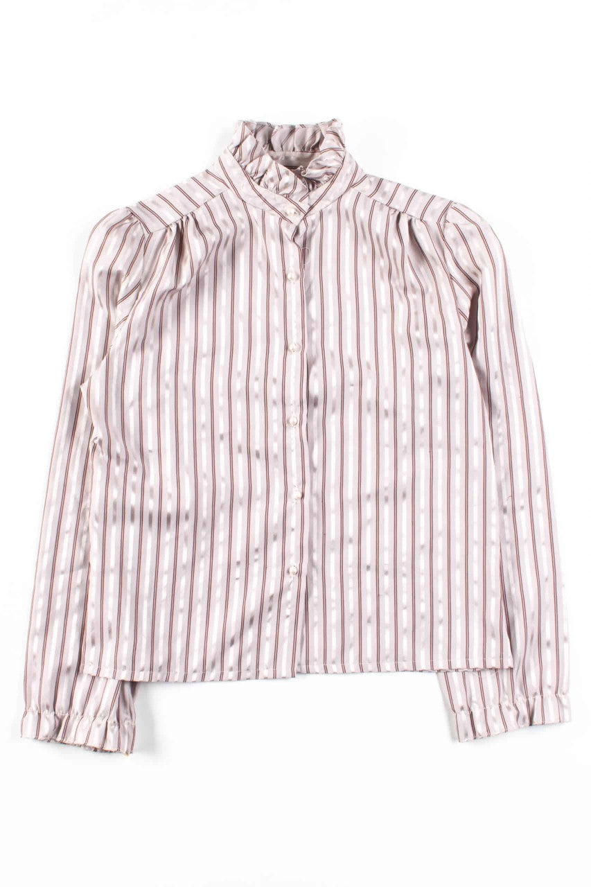 Mauve Striped Button Up Blouse