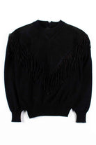 Black Leather Fringe Sweater