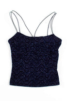 Black Glitter Spaghetti String Top