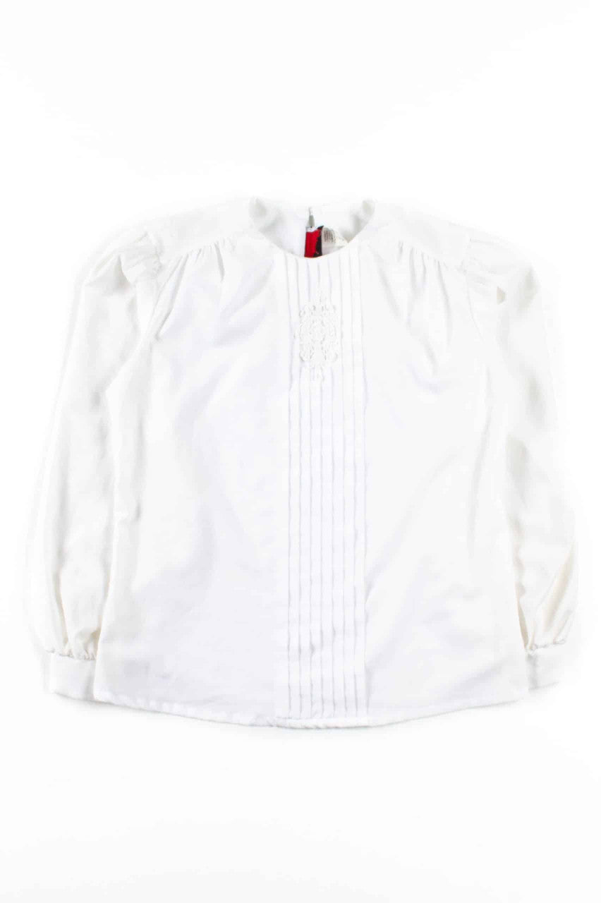 White Pleated Blouse