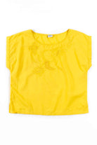 Boxy Yellow Paisley Beaded Top