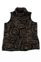 Black Wool Paisley Sleeveless Top