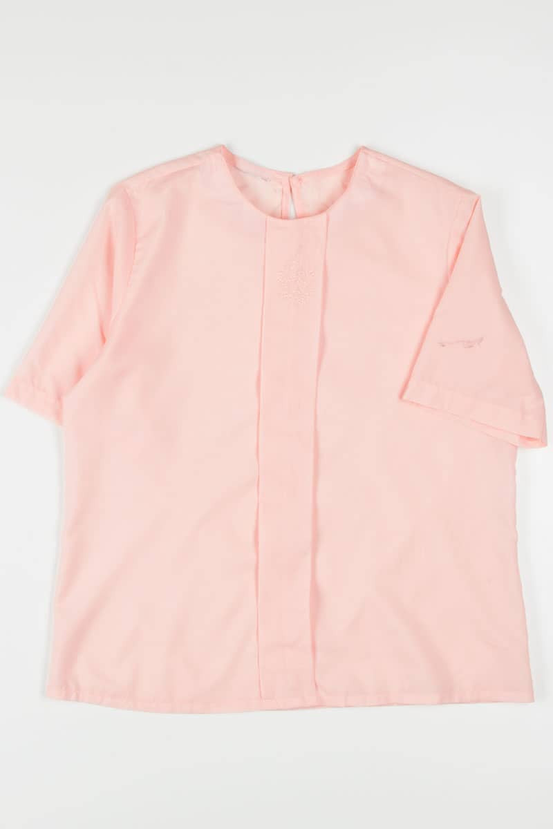 Pink Embroidered "A" Blouse