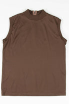 Chocolate Mock Neck Sleeveless Top