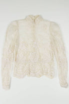 Mesh Embroidered Mock Neck Peplum Top