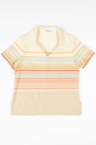 Retro Striped Collared Top