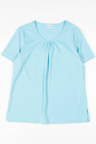 Blue Ruched Front Top