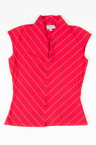 Red Chevron Striped Sleeveless Top