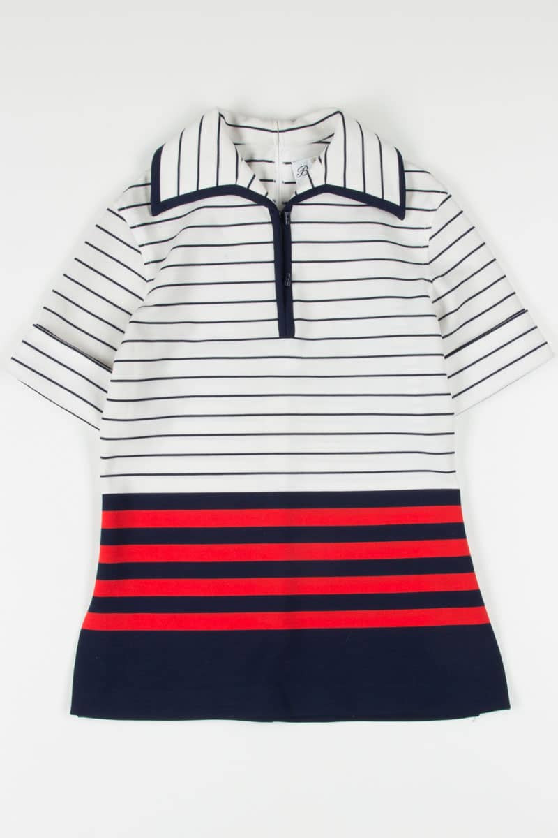 Retro Striped Collared Top 1