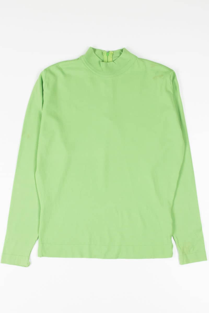 Avocado Green Mock Neck Top