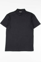 Black Ribbed Mock Neck Top