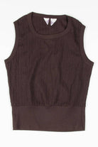 Brown Cable Knit Sleeveless Top
