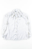 White Tie Neck Blouse