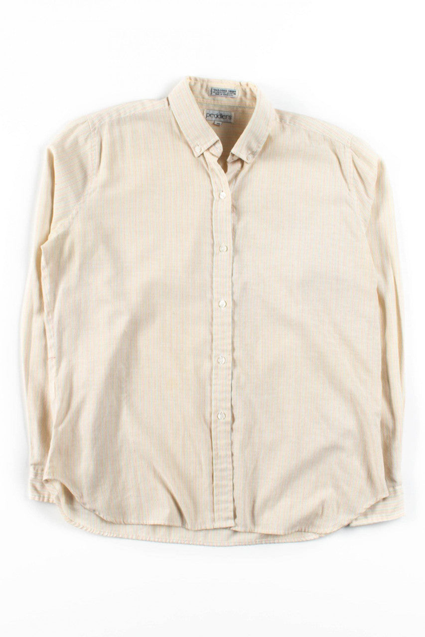 Yellow Multicolor Striped Button Up Top