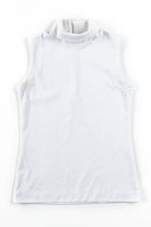 White Turtleneck Sleeveless Top