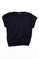 Black Wide Collar Tee Top