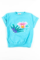 Blue Floral Tee Top