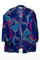 Indigo Abstract Open Front Jacket