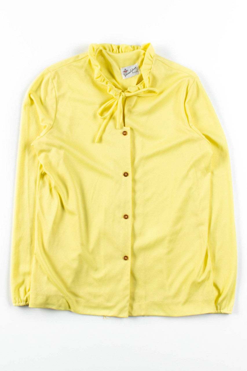 Yellow Tie Neck Blouse