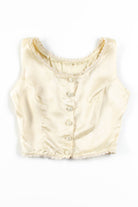 Cream Silky Button Up Vest
