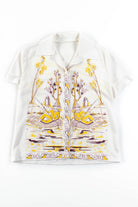 Fishermen Print Butterfly Collar Shirt