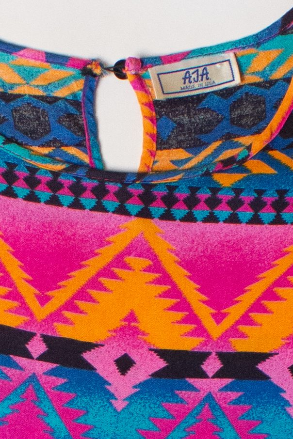 Vintage Neon Southwestern Pattern Blouse (1990s)