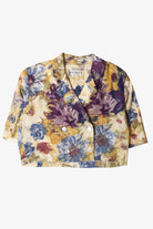 Vintage Cropped Floral Double Breasted Blouse (1980s)