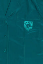 Vintage Anne Klein Embroidered Logo Lightweight Silk Blouse (1990s)