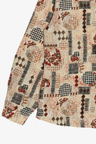 Vintage Fun Mixed Pattern Graphic Button Up Blouse (1990s)