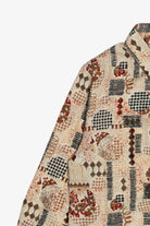 Vintage Fun Mixed Pattern Graphic Button Up Blouse (1990s)