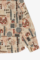 Vintage Fun Mixed Pattern Graphic Button Up Blouse (1990s)